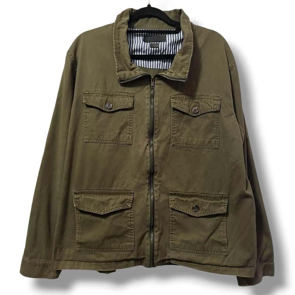 Craft + Flow Men's Sydney Anorak Jacket Cotton Green XL Utility Field Military